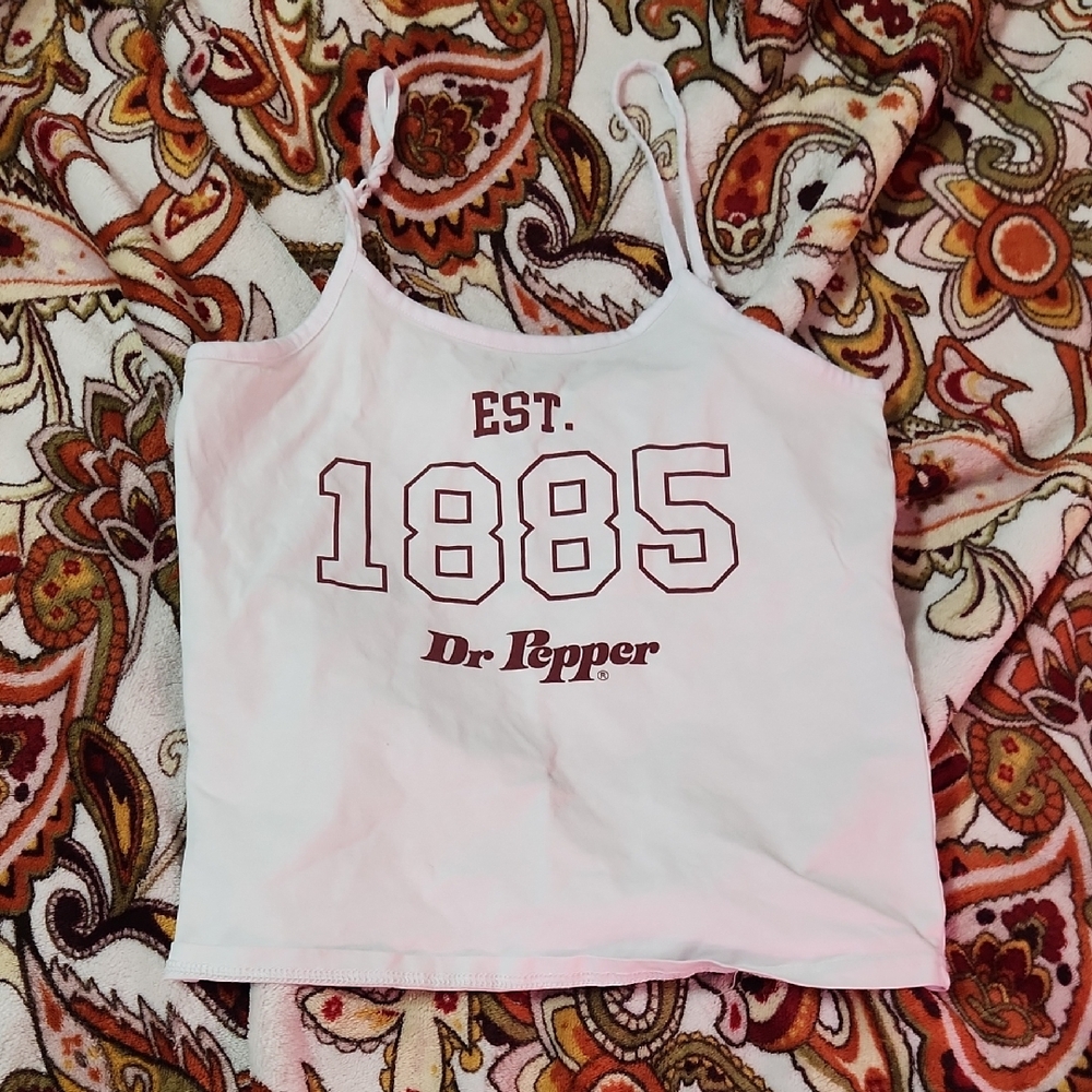 Dr Pepper White Crop Top